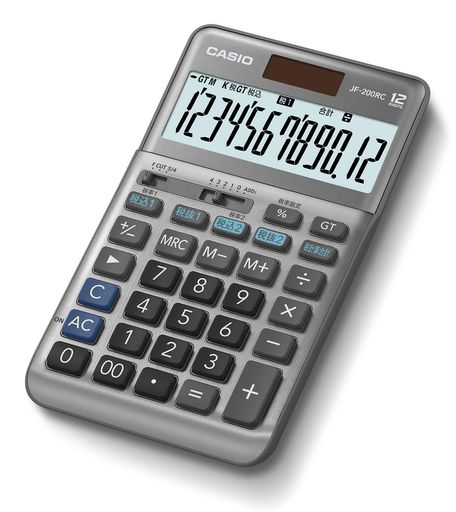 カシオ 軽減税率電卓 12桁 税計算合計機能 ジャストタイプ JF-200RC-N