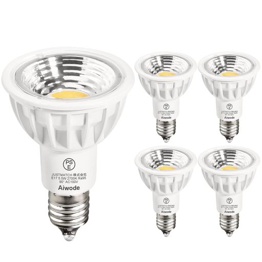 樂天商城 - Aiwode5.5WLED電球E17口金電球色2700K、50-60W形相当LEDハロゲン電球、LEDスポットライトCRI95明るさ550lm調光不可広角90°交流100V