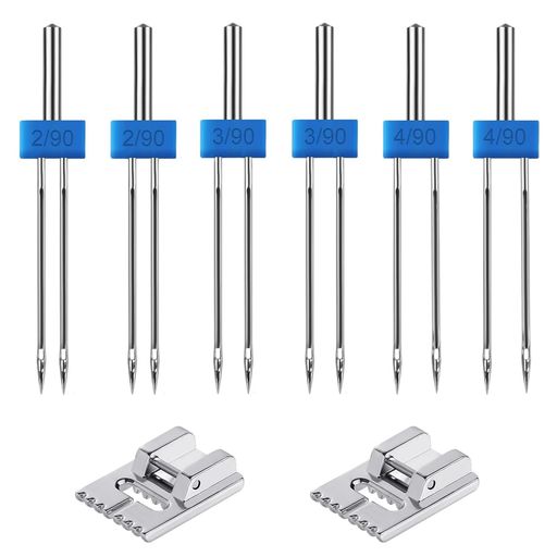 ADOFUN家庭用多機能電動ミシン二本針【2セット】ミシン針ミシン押えフットミシン押え道具キルティング..