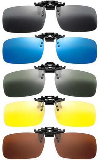 [Renjzle]クリップオン偏光サングラス5色セット跳ね上げ式紫外線カット偏光レンズUV保護超軽量ドライブ..