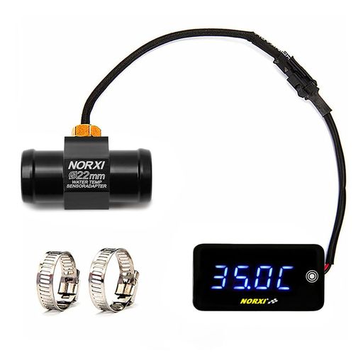 NORXIバイク用タッチスクリーン防水多機能メーター(水温/電圧/時計の3表示に切替可能)オートバイデジタ..