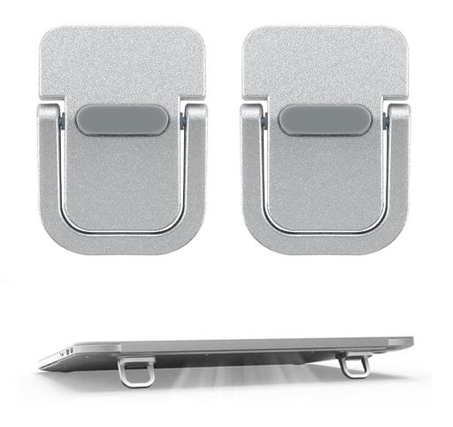 パソコンスタンドラップトップスタンド2個入りノートパソコン用ステルススタンド亜鉛合金折り畳み姿勢改善貼り付け携帯便利放熱対策(シルバー)