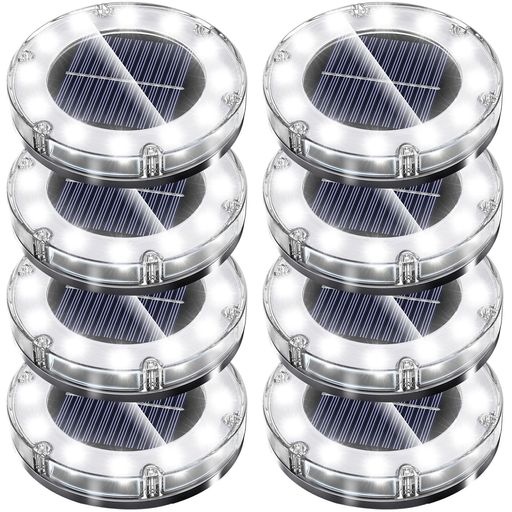 NFESOLAR LEDガーデンライト ソーラーライト 防水600mAh 光センサー おしゃれ 屋外 庭 ライトアップ 外構 エントランス 置き型 埋め込み式 ホワイト(8個セット)