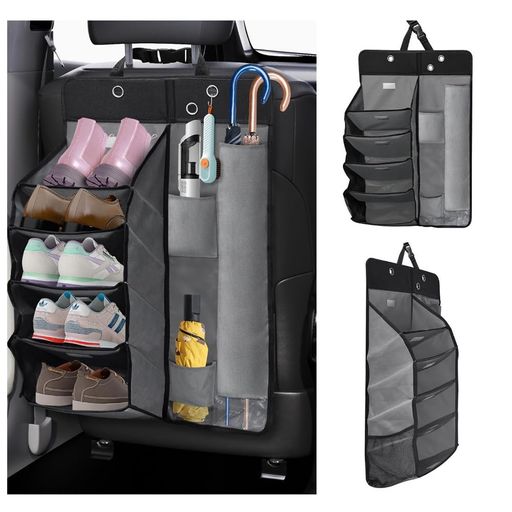 車用マルチシューズラック&傘入れ5段折りたたみ式車中泊用品靴入れ多機能な収納傘立て小物収納グッズ車用下駄箱災害時収納ボックス兼用車載用収納ラック