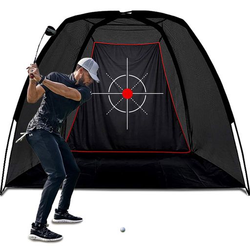 【商品仕様】商品名:ゴルフネット練習用屋外サイズ:2.4x1.8x1.5m重量:3.34kgネット素材:テトロン色:ブラック生地:420Dオックスフォード付属品:ターゲットキャリーバッグ付きゴルフ練習に集中できる空間を作り上げ、身近なところでリアルな臨場感を体験したい方におすすめのゴルフ練習ネットです。 【ネットが大きい】ネットが大きく、高さも十分なため、広範囲のショット練習が可能です。フルショットからショートショットまで、幅広い練習ができます。球が飛び出すリスクが低く、周囲の安全性が高まります。ゴルフ練習ネットとして安心感のある大きさと利便性を両立、室内や屋外での練習が快適になります。 【設置が簡単】設置が簡単な組み立て式のため、説明書を参考に、一人でも数分で組み立てることができます。キャリーバッグ付きで、収納もコンパクト、高い強度とコスパにより長期使用にも対応しています。家族で一緒にゴルフを楽しんで感情を深めることに最適なゴルフネットです。