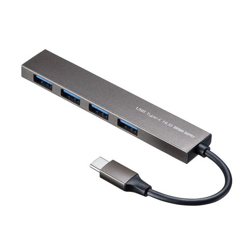 サンワサプライUSBType-C4ポートスリムハブUSB-3TCH25SNシルバー(2.0)