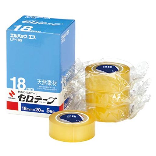 【サイズ】幅18mmx20m巻 【入数】5個入 【径サイズ】内径:25mm、外径:51mm 【基材】セロハン 【粘着剤】ゴム系 【テープ厚】0.05mm