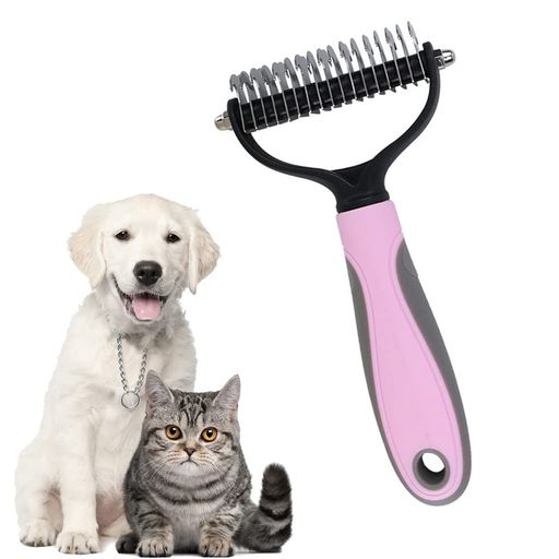 サムコス犬猫毛玉取りペットコームペットブラシペットムダ毛取りコーム厚い髪結び除去グルーミング長毛短毛兼用美容毛玉毛取り痛くないピンク(ピンクM)