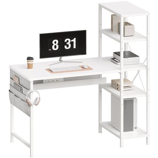 YeTom勉強机パソコンデスク机ラック付きデスク幅104cmx奥行48cmワークデスクオフィスデスク収納袋付き..