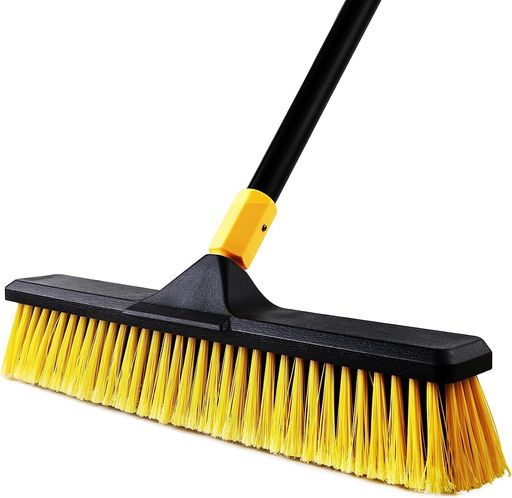 CLEANHOME デッキブラシ 業務用 45cm幅 掃除ブラシ 長さ調節可能 129cm-166cm ベランダ/屋外/床/庭園にも適用 掃除用品