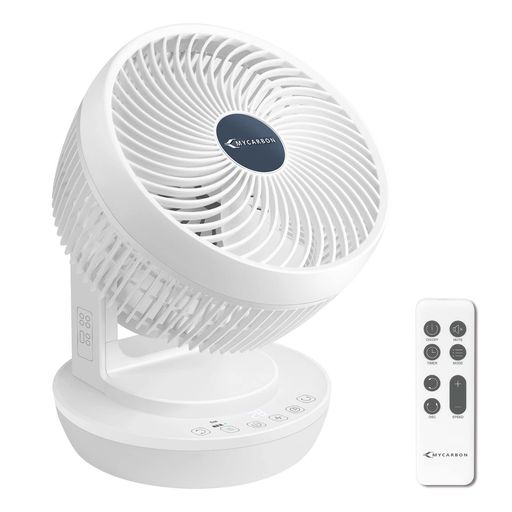 MYCARBONサーキュレーター静音DCモーター扇風機20畳パワフル送風省エネ上下左右首振り8段階風量リモコ..