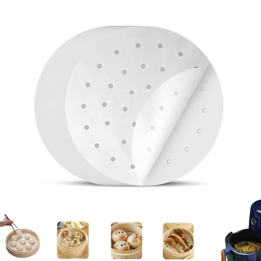 MOCOXYKLXYせいろシートセイロシート円形直径21.6cm100枚入り使い捨て中華セイロ用調理用紙蒸し器シー..