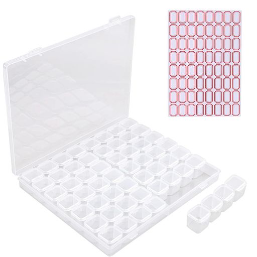SensaBlissビーズケース小物ケースビーズケース56分割ビーズ入れアクセサリー収納小分けケースクリアケースダイヤモンドアートツール整理ツールネイルスパンコールジュエリー収納雑貨入…