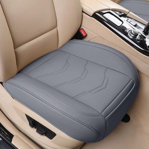 EREVNPAM車用シートカバー座面のみPUレザー座布団カーシートカバー運転席助手席座席シートカーマット汎用防水シートクッション滑り止め1枚(グレー)