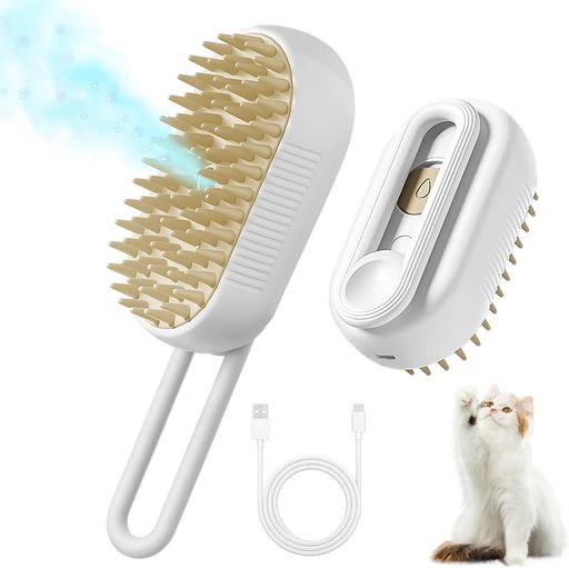 【Ylfcly2024新ペットブラシ】蒸し猫ブラシペット用ブラシブラシ犬抜け毛取り噴霧式360°回転USB充電式..