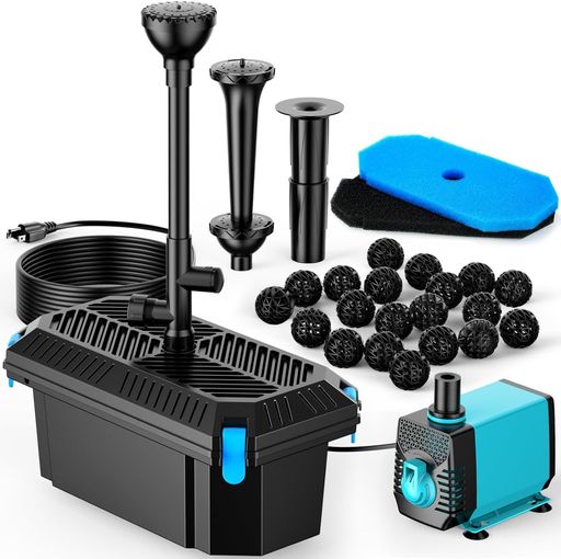 NFESOLAR水中ポンプ噴水ポンプ排水ポンプ660GPHフィルター40W池ポンプと噴水キット付き酸素供給水循環ビオトーププール池バードバス庭の装飾ガーデン用