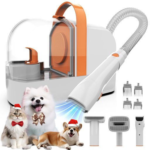 犬用バリカンAIRROBOペット用バリカンセットグルーミング掃除機12000Pa超強力吸引3段階調整多機能グルーミングキット犬猫美容器猫抜け毛を自動吸引犬用電動...