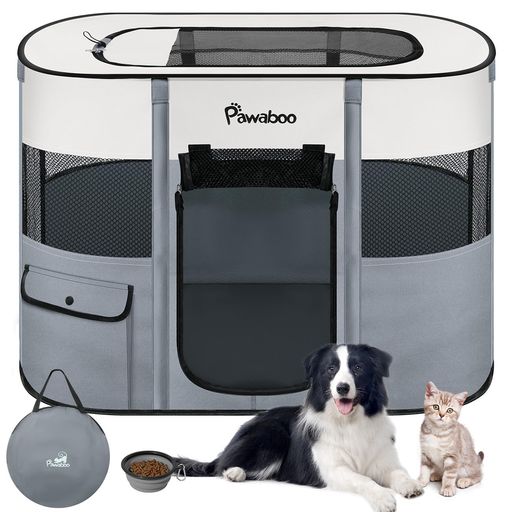 ペットサークル折りたたみPawaboo犬室内ケージメッシュ扉付き犬用サークル小型犬組立簡単ハムスター防..