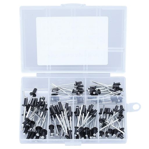 Glvaner ブラインドリベット リベット工具 ブラインドリベッター 黒 120個セット ポップリベット アルミニウム M2.4 M3.0 M3.2 M4 耐久性 防錆 耐圧性収納ケース付き