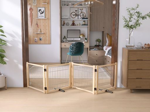 ペットフェンス犬ペットゲート置くだけ犬フェンス室内ペット柵安全柵小型犬中型犬脱走防止ガード飛び出..