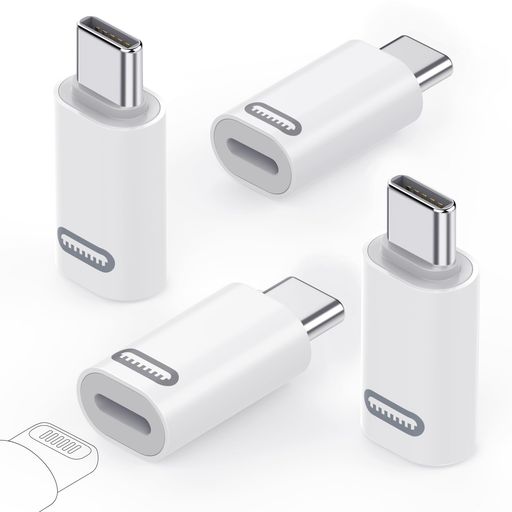 MoKoライトニングからTypeC変換用アダプタ4個セットライトニングtoTypeC変換アダプター480Mbpsデータ転送/35WPD充電対応アルミシェル軽量小型iOSからタイプC変換コネクタ