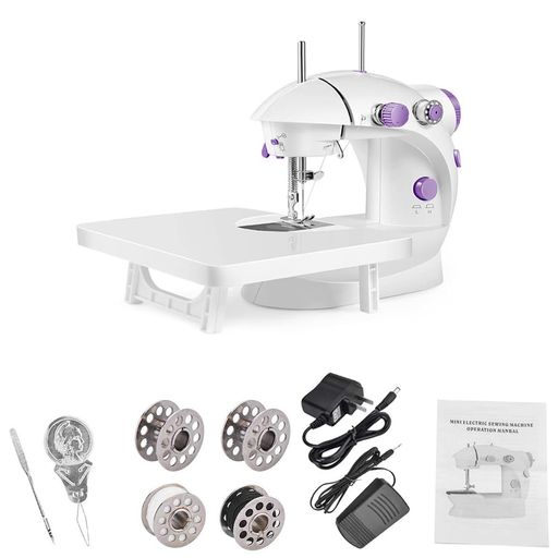 MCHERRY自動ミシンミニミシン初心者向けデュアルスピードポータブル電動ミシン延長テーブル付きライト..