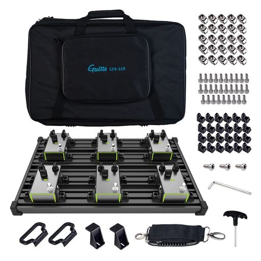 特定の工具を取り付けた、まったく新しいペダルの固定方法を導入すると、フィクスチャーブロックでペダルをすばやく固定できます 最適なペダル取り付け角度を調整するために、複数の固定スロットが利用可能です 折りたたみ式、省スペース、ポータブルで、ギターのパフォーマンスに最適(Size:51.7cm*33.2cm) アルミニウム合金構造により、最大の支持力と耐衝撃性が保証されます すべてのエッジプロテクターの設計は、引っかき傷から保護するのに役立ちます。金属の表面は酸化処理されており、色あせすることはありません