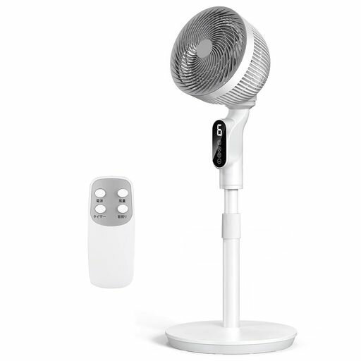 扇風機サーキュレーター兼用【2025年モデル&節電対策】風量6段階調節扇風機静音せんぷうきリビング首振りリモコン付きさーきゅれーたー省エネタイマー付き60Sパネル自動消灯高さ調整可…
