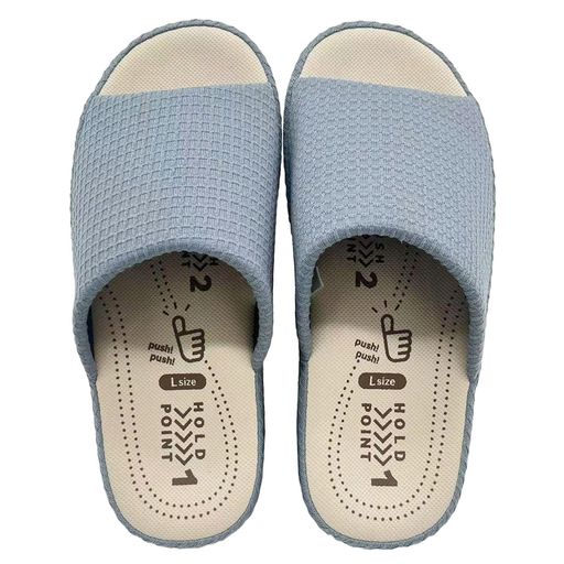 [ニッポンスリッパ]リラケアもちもちフィット立体インナーソールかかとをホールドするU字クッション303512ブルー約25-26cmメンズレディースルームシューズ拖鞋