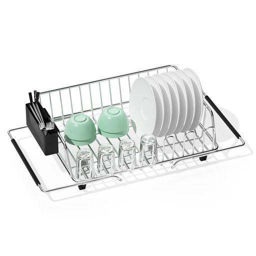 FLYZY伸縮式シンクディッシュ水切りラックシンクの上伸縮式食器かごステンレス乾燥ラック水切りラック..