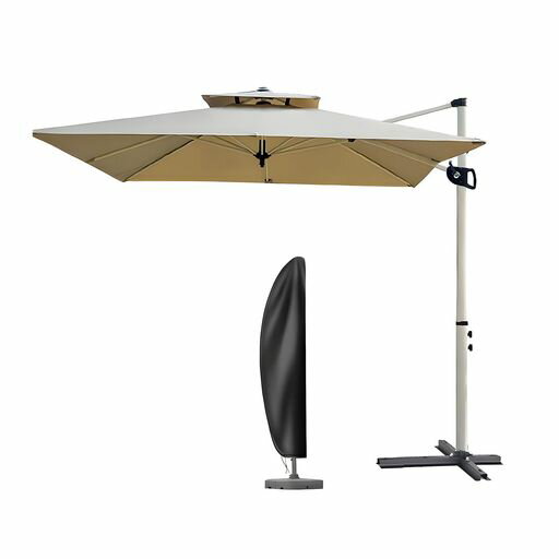 パラソルガーデンパラソル250cm折りたたみビーチパラソルセット遮陽傘風に強いUVカット撥水長方形大型3..