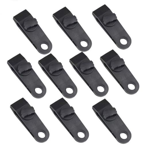 テントクリップ10個入タープクリップアウトドアシートク防風携帯便利屋外取り付け簡単キャンプ旅行強力固定マルチクブラックFrenflu