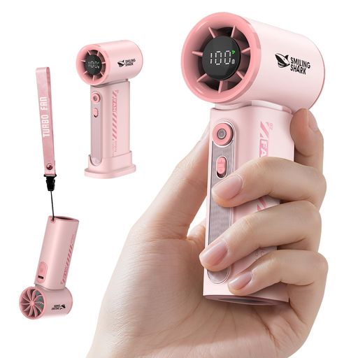 SmilingSharkハンディファンTF02【2025新登場・ミニサイズ】携帯扇風機強力20000RPM100段階風量調節12H..