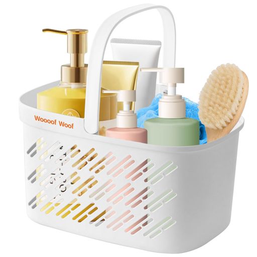 WoooofWoof浴室用バスケット風呂かご浴室用収納バスケット温泉バッグ収納収納かごバスルームハンドル付き水切りかごシャンプーランドリー収納洗面所化粧品小物収納省スペース多機能収…