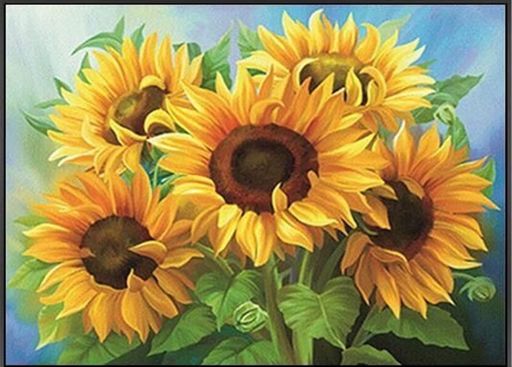 【美々杏】クロステッチキッド中国刺繍ひまわり複雑繊細な模様中級者上級者向け(向日葵)