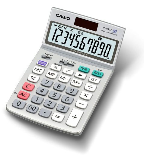 カシオ グリーン購入法適合電卓 10桁 ジャストタイプ JF-100GT-N エコマーク認定
