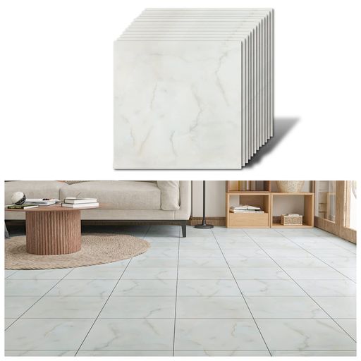 VEELIKEフロアタイル床タイルフローリングシートライトグレー大理石調12枚セットフロアシート大理石シート置くだけリメイクシート床材フローリング補修リフォーム保護シート床デコはが…