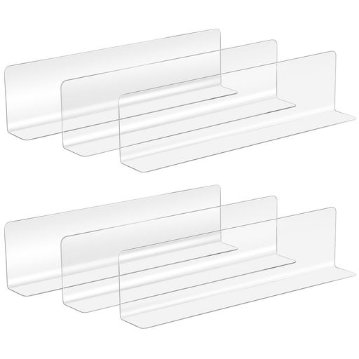 DOITOOLL字型仕切り板透明プラスチック製7.9x2.4x1.2インチ棚仕切り20個セットスーパーマーケット棚仕切りオフィスやキッチン収納対応