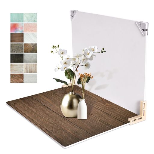 EMART撮影背景ボード40x30cm背景板黒白両面2枚背景紙7枚14色40x29.5