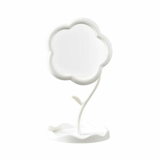 Coollooda鏡卓上化粧鏡スタンドミラーおしゃれ角度自在調整花の形コスメ用化粧台お風呂鏡