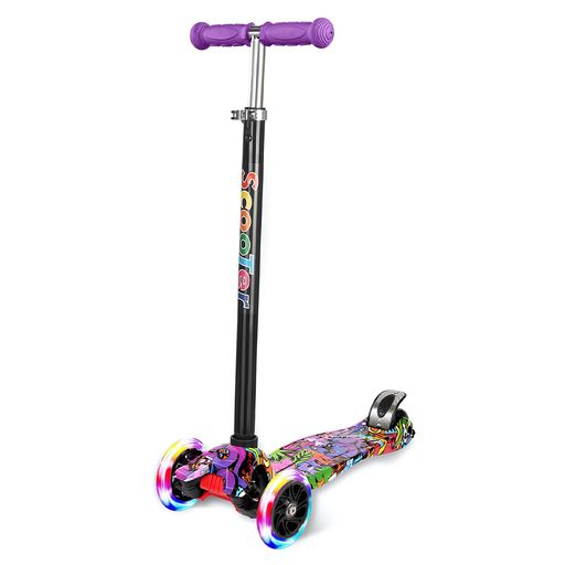 LittleSo キックスクーター 三輪車 キックボード 子供用 4段階高さ調整 光るホイール LEDタイヤ 持ち運び便利 耐荷重…