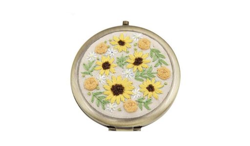 speedmao可愛いおしゃれ刺繍コンパクトミラー刺繍キット向日葵