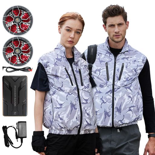 [ZIRAIFEN]202430V超高出力ファン付きベスト20000mAhバッテリーファンセット大風量熱中症対策扇風作業..