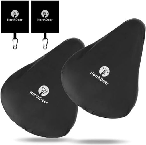 Northdeer自転車用サドルカバー防水カバー2枚セットuvカット汚れ防止シームレス収納袋付きブラック黒