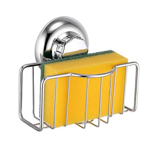 MaxHoldスポンジ置きスポンジホルダースポンジラックたわし入れステンレススポンジステーションスポンジ入れシンク収納吸盤付き錆び防止水切りかごシンク用品スポンジステーション