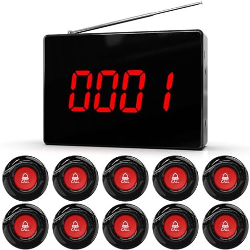 CallToU業務用呼び出しベル介護ナースコール呼び出しベルワイヤレス300M長距離通信IP55防水呼び出しベ..