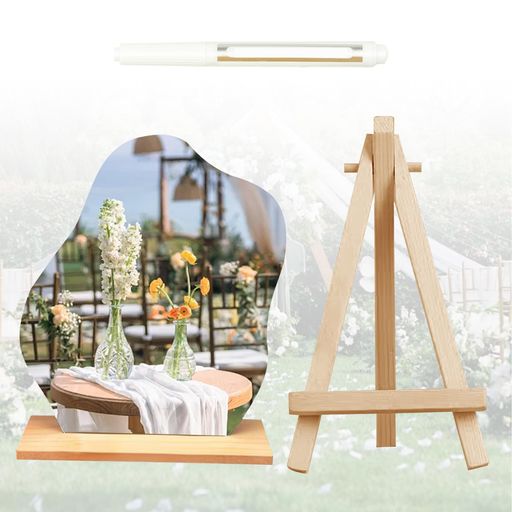 HARUMAKI【フルセット】ウェルカムボード結婚式用ウェーブミラー1個+スタンド1個+ホワイトペン付属アレ..