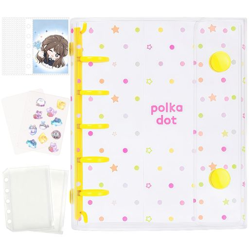 PAEUKUON推し活グッズシール帳透明M5【バインダーx1個+リフィルx10枚+透明剥離紙シールx10枚+チャック..