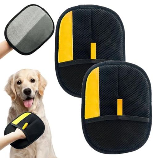 Rakuten - 犬猫用抜け毛取りグローブ2枚セットペット用毛取り手袋洗える静電気式グルーミング手袋再利用可能ソファカーペット衣類対応