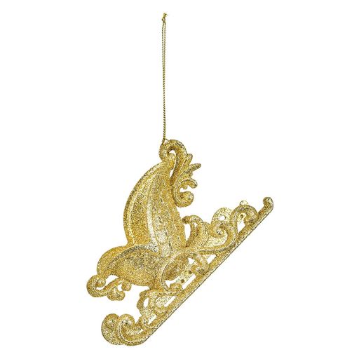 東京堂(Tokyodo)クリスマスオーナメント装飾ゴールドスレーオーナメントホワイト吊るし:L14xW9.5xD5cm1入XO002878-zzz